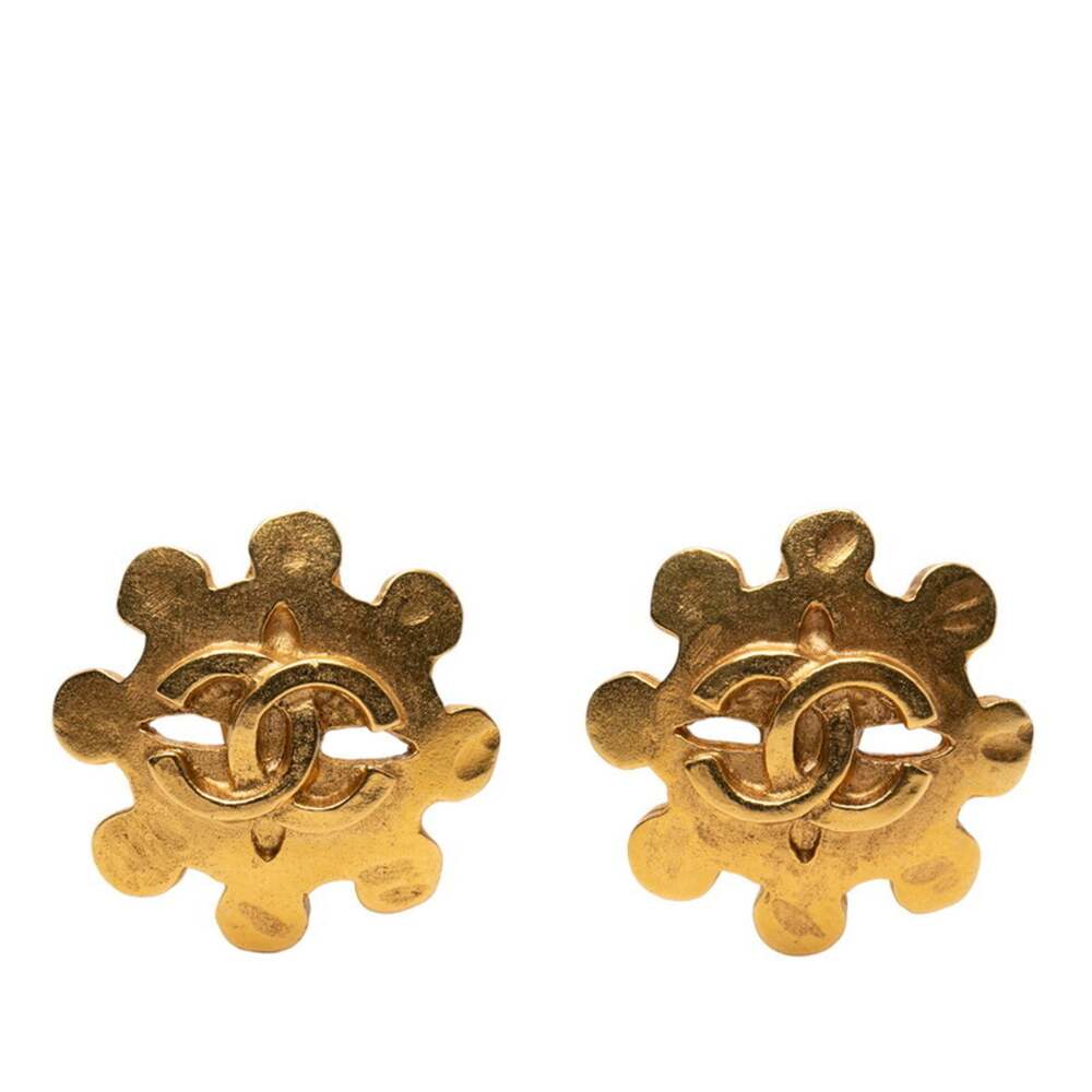 Chanel Cc Logo Clip-On Earrings Metal #234099C79B - Picture 1 of 3